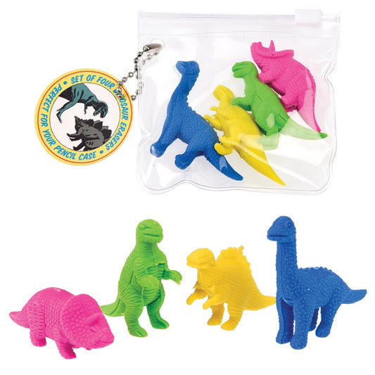 Set of 4 Dinosaur Erasers