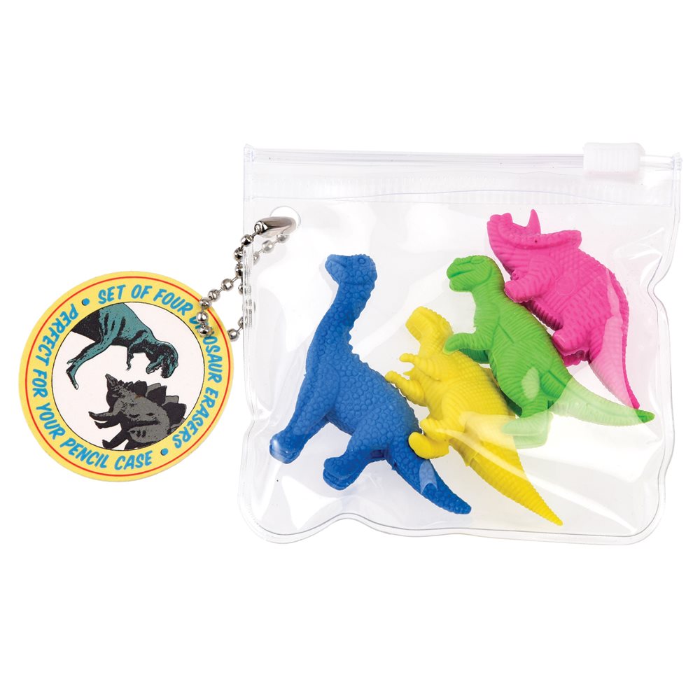 Set of 4 Dinosaur Erasers