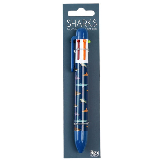 6 Colour Pen - Sharks