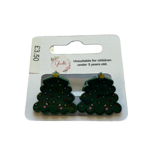 Card of 2 Christmas Tree Mini Clamps