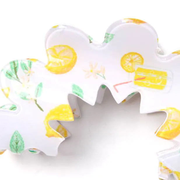 Lemon print Zigzag Hair Clamp
