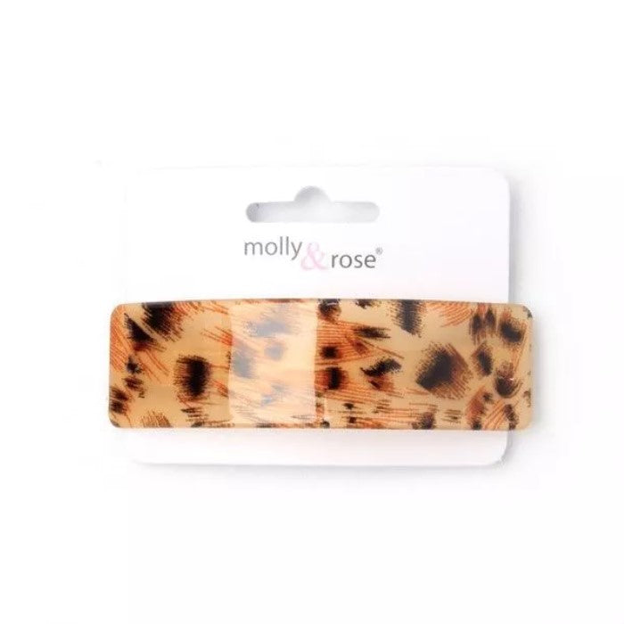 Rectangle Acrylic Leopard Print Barrette