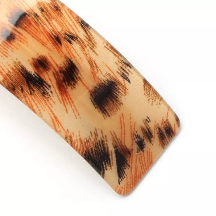 Rectangle Acrylic Leopard Print Barrette