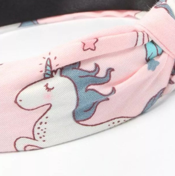 Unicorn Print Knot Alice Band