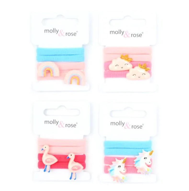 Card of 4 Motif and Plain Jersey Elastics