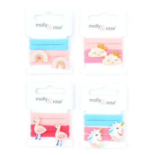 Card of 4 Motif and Plain Jersey Elastics