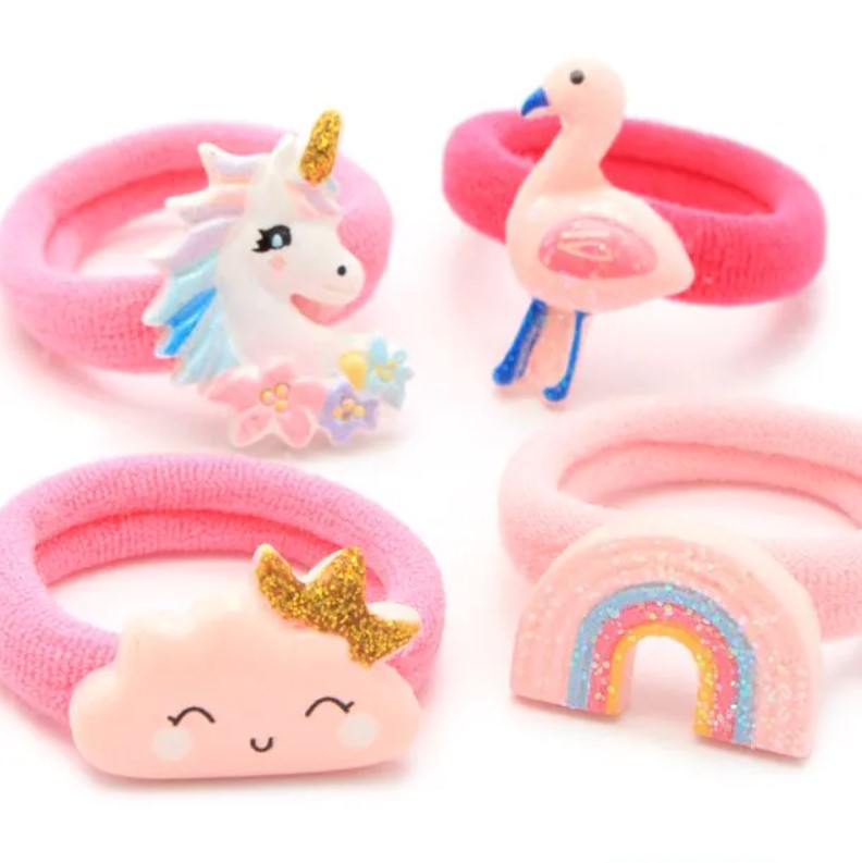 Card of 4 Motif and Plain Jersey Elastics