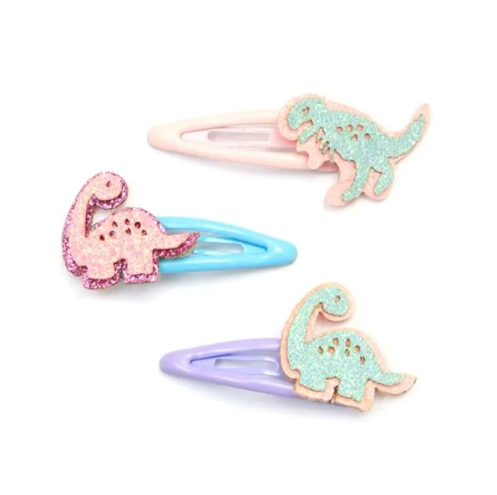 Dinosaur Motif Clips & Jersey Elastics Set