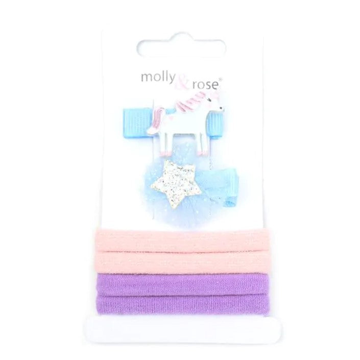 Unicorn Motif Clips & Jersey Elastics Set