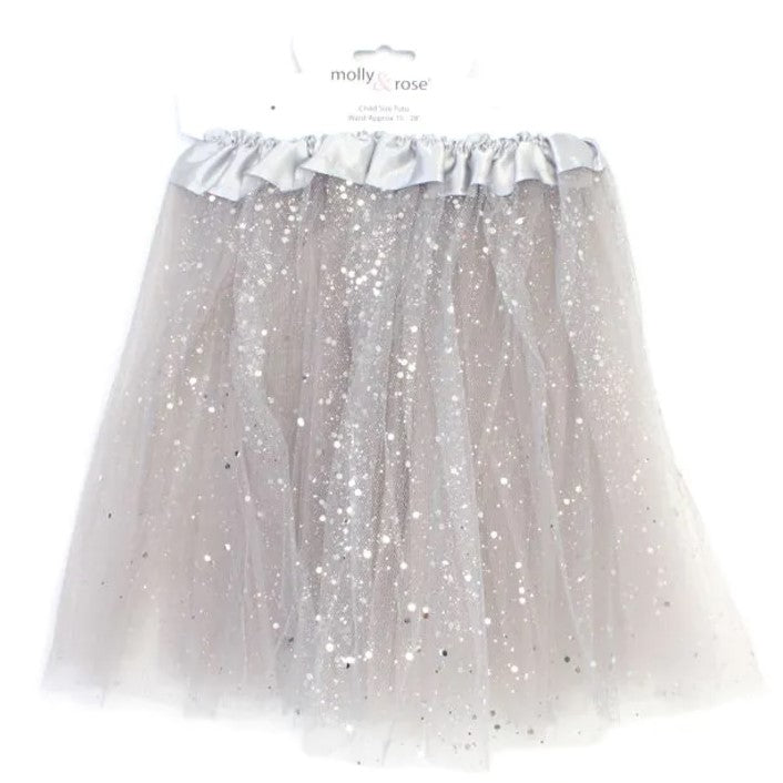 Silver Grey Glitter Net Tutu