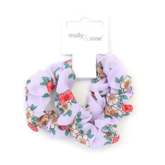 Card of 2 Floral Print Scrunchies