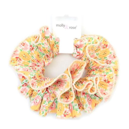 Extra Large Yellow Ditsy Floral Scrunchie