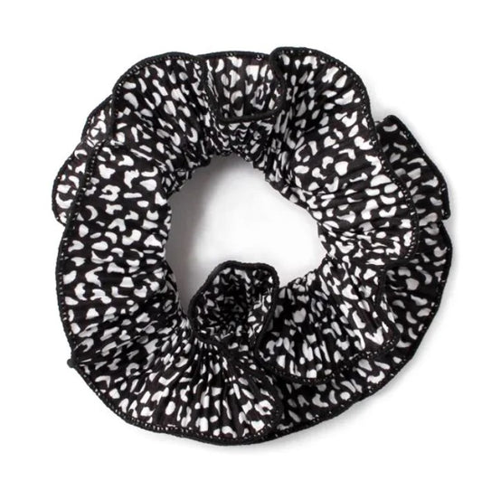 Extra Large Black & White Animal Print Scrunchie