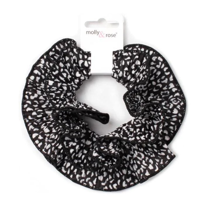 Extra Large Black & White Animal Print Scrunchie