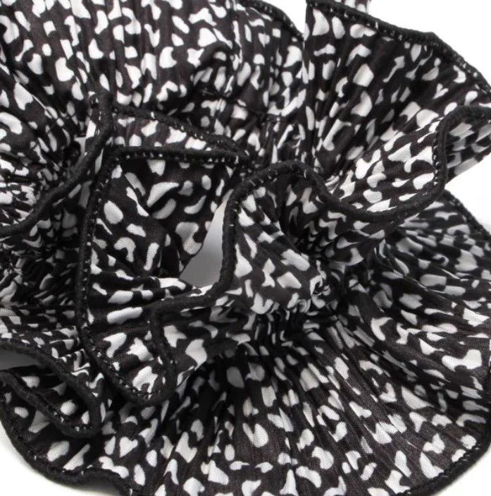 Extra Large Black & White Animal Print Scrunchie