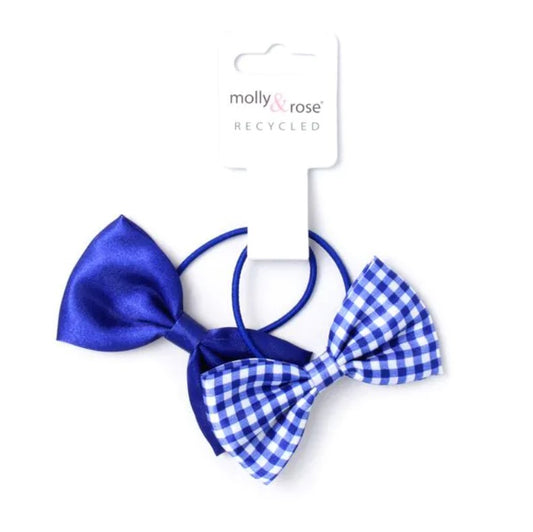 Card of 2 Bow Elastics In Royal Blue