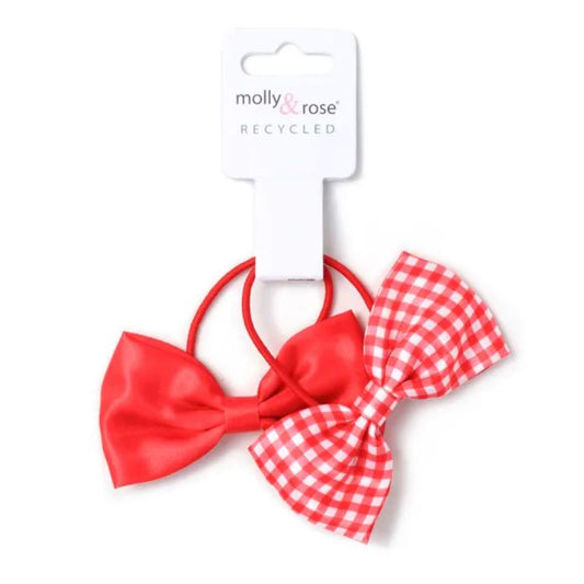Card of 2 Bow Elastics In Red