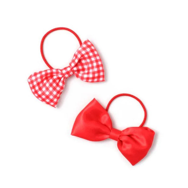 Card of 2 Bow Elastics In Red