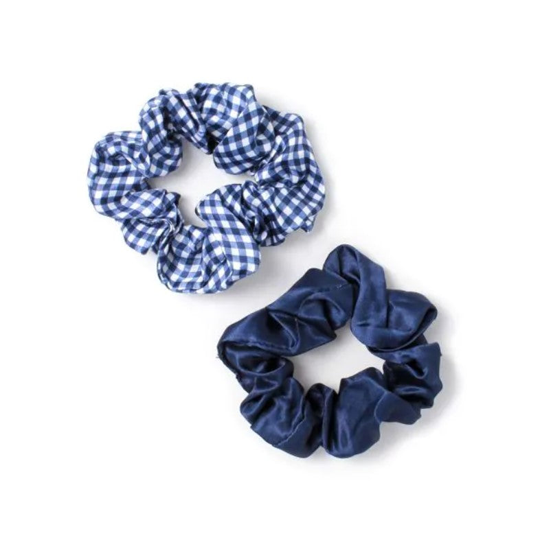 Card of 2 Navy Scrunchies