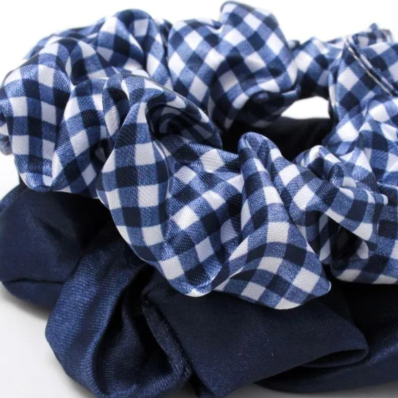 Card of 2 Navy Scrunchies