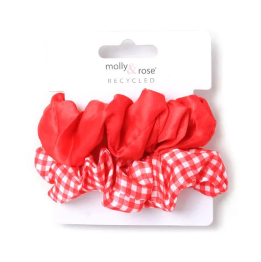 Card of 2 Red Scrunchies