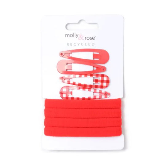 Red Sleepies and Jersey Elastics Set
