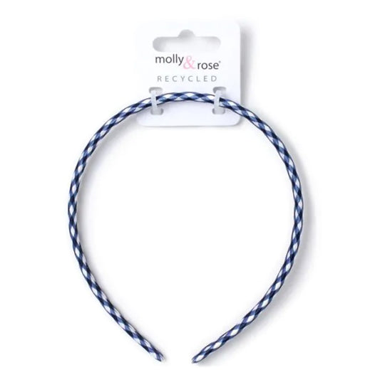 1cm Wide Navy Gingham Alice Band