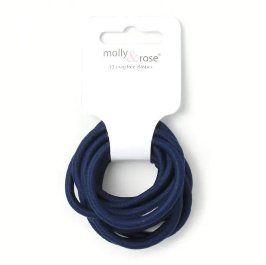 Card of 10 Navy Elastics