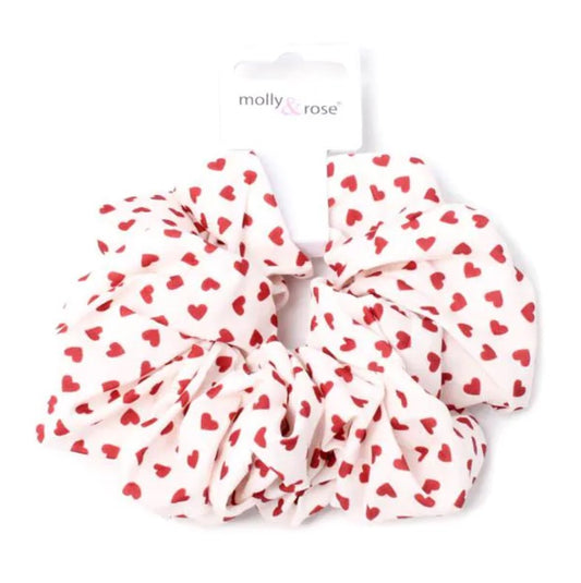 Large Heart and Cherry Print Scrunchies