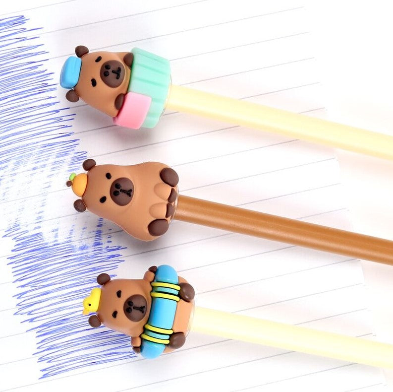 Capybara Erasable Pen with Topper