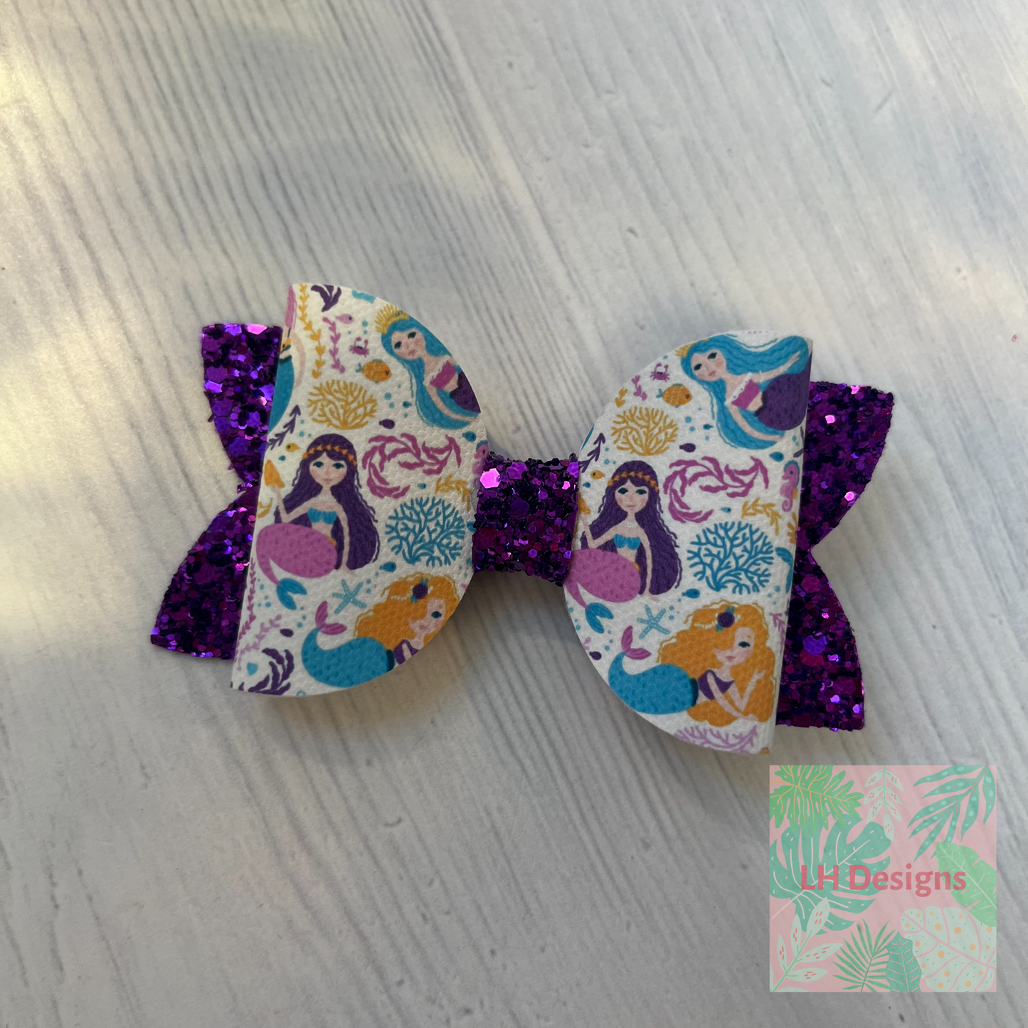 Purple Mermaid Hair Bow