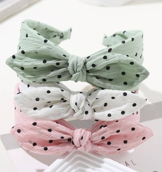 Polka Dot Bow Alice Band