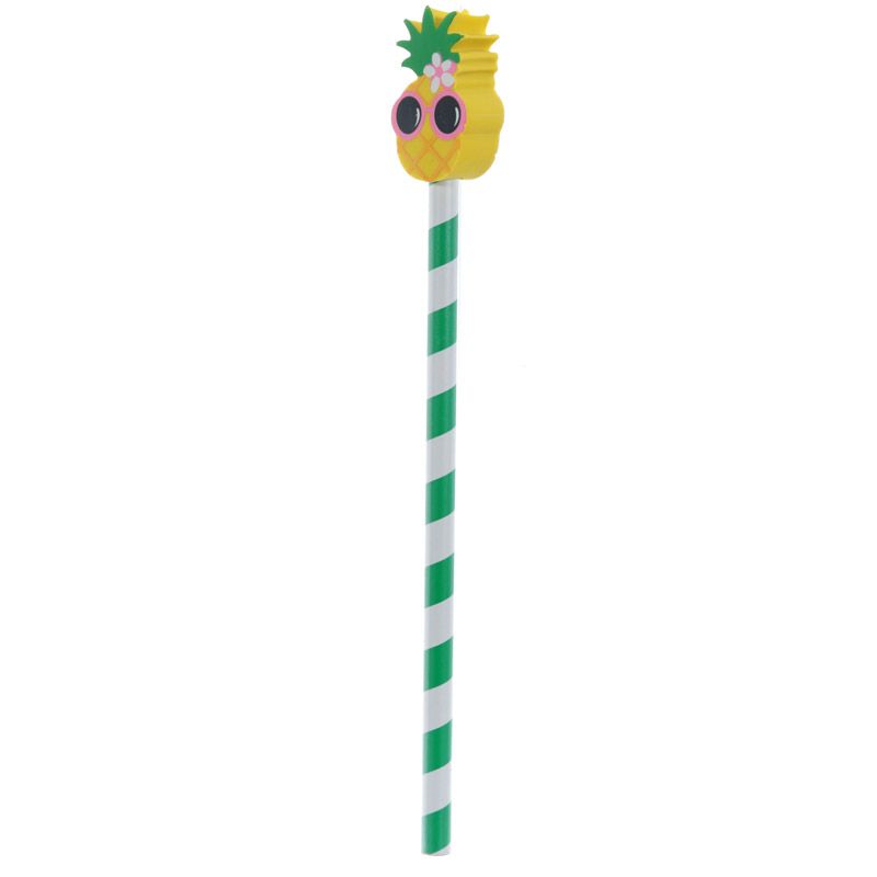 Flamingo or Pineapple Tropical Pencil & Eraser Topper