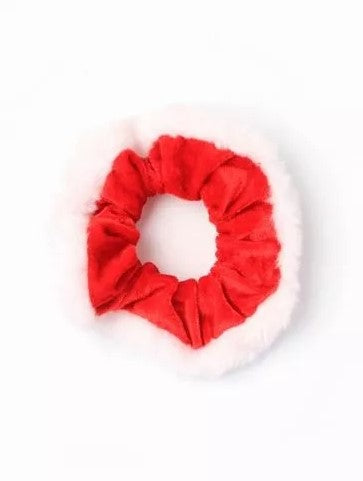 Bright Red Velvet Christmas Scrunchie