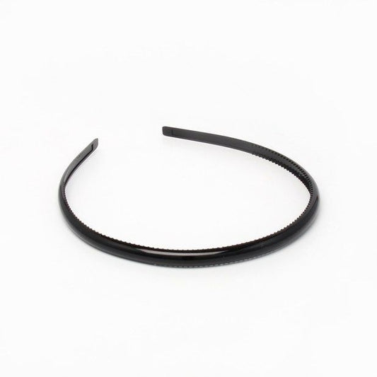 8mm Black Plastic Alice Band With Teeth