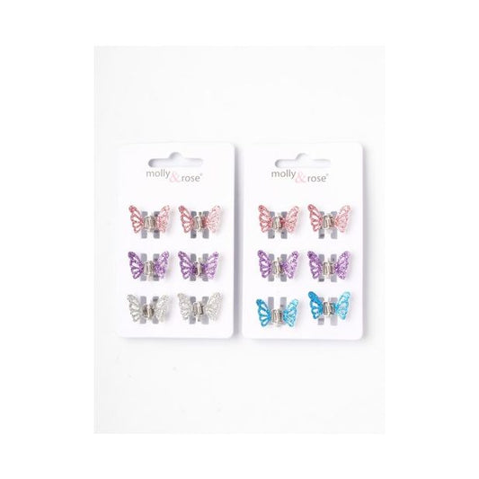 Card of 6 Butterfly Mini Clamps