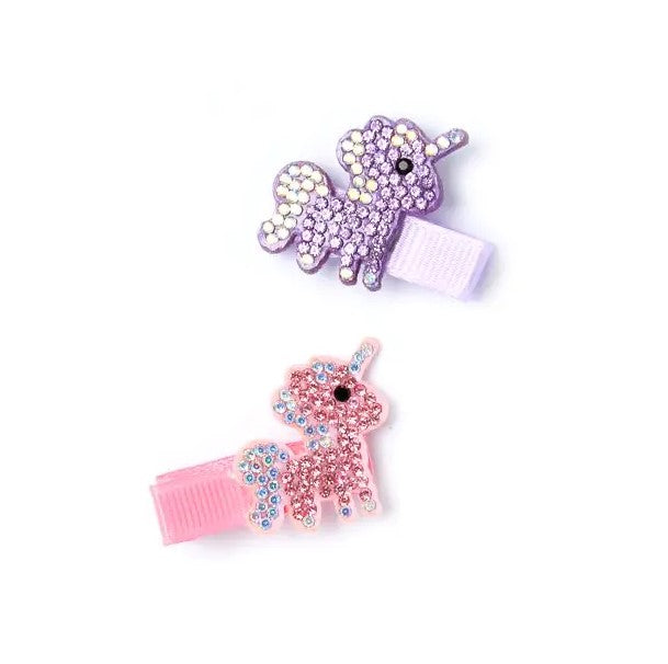 Diamante Unicorn Clips