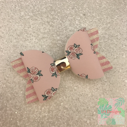 Pale Pink Rose Hair Bow