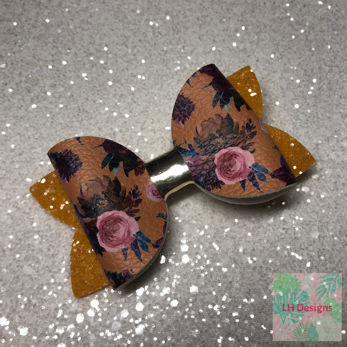 Mustard Floral Hair Bow