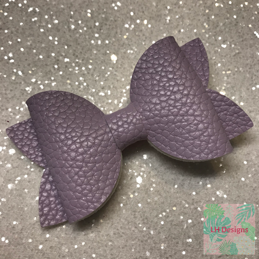 Lilac Leatherette Hair Bow