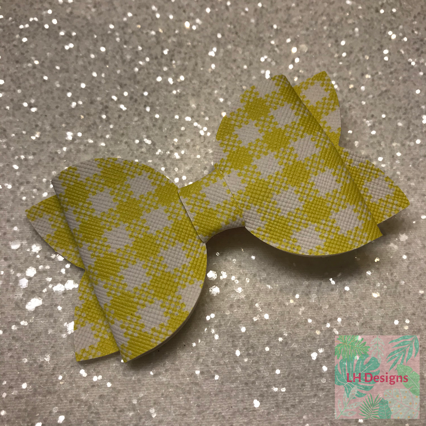 Yellow Gingham Hair Bow