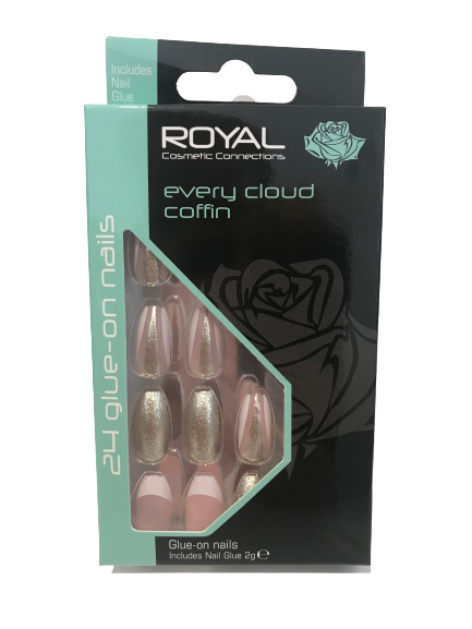 Royal Glue-on Nail Tips - Every Cloud Coffin