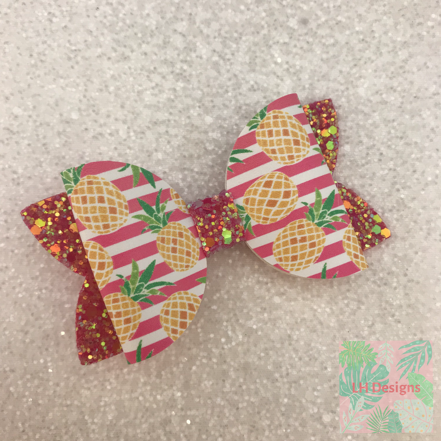 Pineapple Stripe Hair Bow