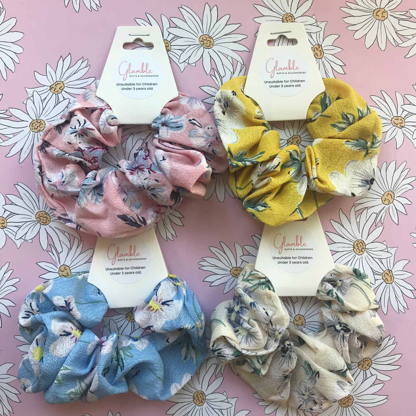 Floral Print Scrunchies