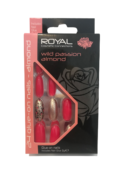 Royal Glue-on Nail Tips - Wild Passion Almond