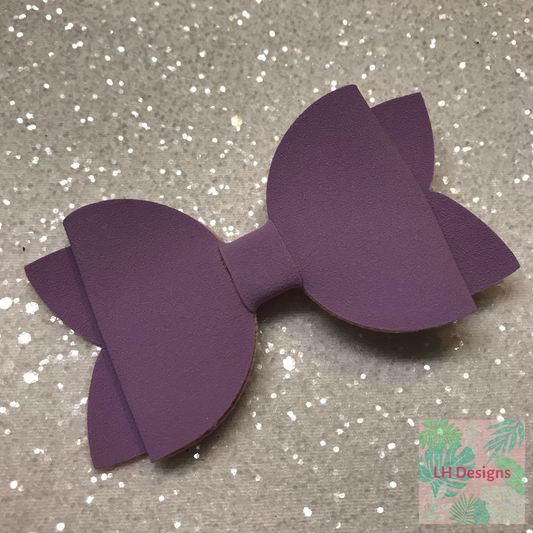 Purple Suede Hair Bow