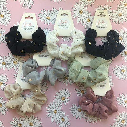 Star Print Scrunchies